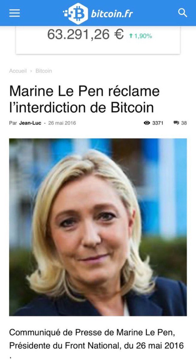 BierunZ's tweet photo. @brivael @knafo_sarah Ce qui m‘a fait sourire, c’est le revirement total de @MLP_officiel suite au discours de @knafo_sarah sur le #Bitcoin de décembre 2024
En 2025, @MLP_officiel promeut le #Bitcoin qu’elle voulait interdire en 2016
Suivre le vent, c’est ce que fait la girouette 😉 https://t.co/hmNY1d8esb