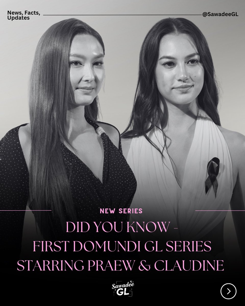 SawadeeGL's tweet photo. DomundiTV (DMD) has just announced its very first GL series Did You Know!
@DidYouKnowTH_ is one of best seller novels by PSSN
The story combines romance, comedy, and emotional slow-burn development.

Praew Narupornkamol will play a gorgeous CEO, while Claudine Atitaya takes on the role of a doctor.

Prae (Claudine) is a charming young doctor and notorious flirt who has no intention of settling down with anyone. Love is the last thing she wants to change her life. She's such a heartbreaker that she's been cursed more times than she can count.

The only person who can make Dr. Prae act completely out of character is Keen — a longtime friend. Prae hides her long-standing love for Keen behind jokes and teasing.

Keen (Praew) is a thoughtful woman who has always considered herself straight yet finds herself drawn back to Prae after years apart.  she wants nothing to do with Prae's endless flirting and messy love life... but would someone as stubborn as Prae ever give up that easily?

OFFICIAL PILOT  https://t.co/cb0ssm3eKN

@DomundiTV #รักครั้งไหนก็ใช่เธอseries #DidYouKnowSeries #DMDLINEUP2026 #ClaudineCraig @ClaudineACraig @praewnaruporn #narupraew