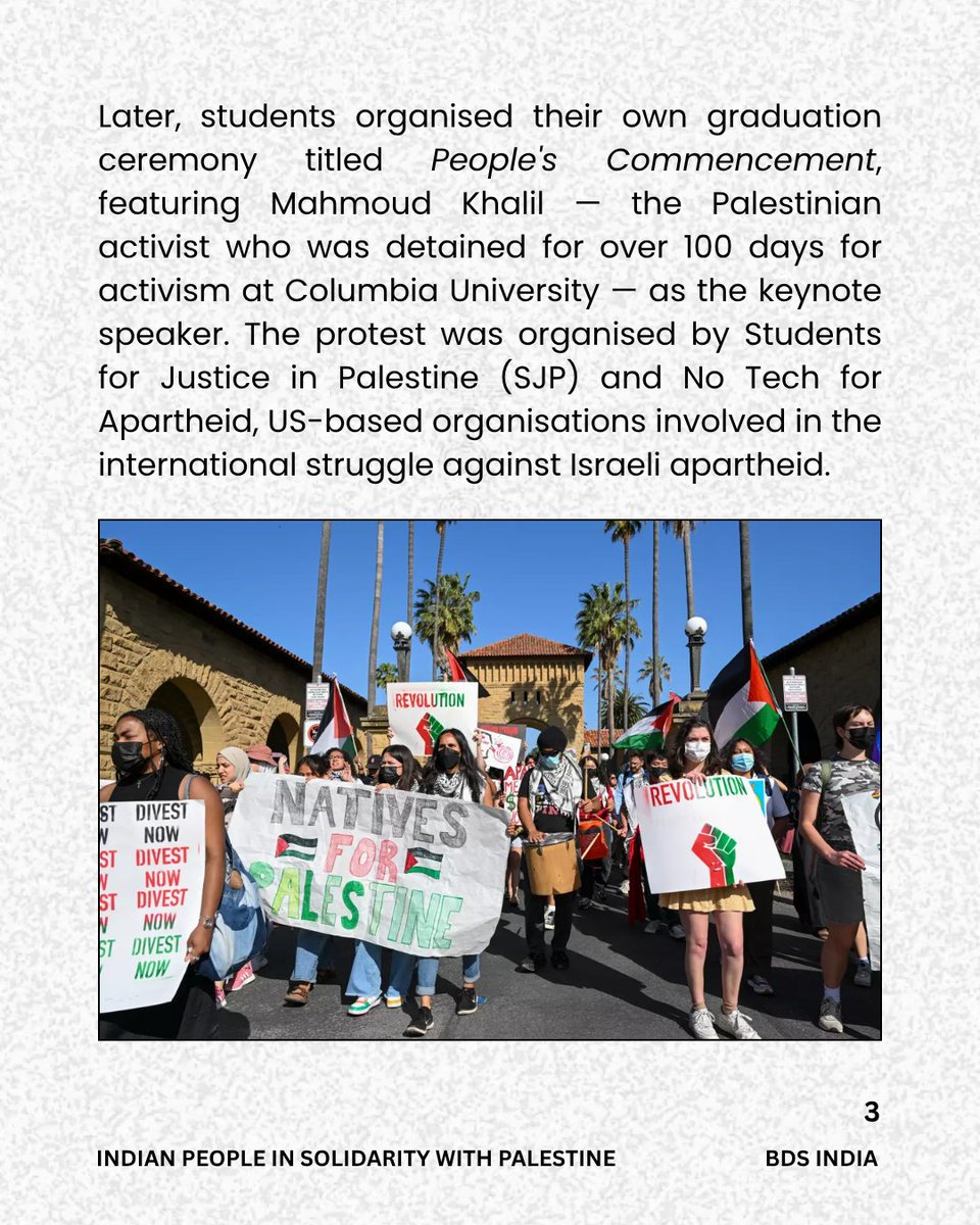 ipsp_official's tweet photo. As Pichai was introduced, students rose from their seats, waved Palestinian flags and keffiyehs, raised pro-Palestine slogans, and staged a walkout in a show of principled defiance!
2/3
#IPSP #BDSindia #Stanforduniversity #FREEPALESTİNE #Sundarpichai https://t.co/wJJTURUm5b