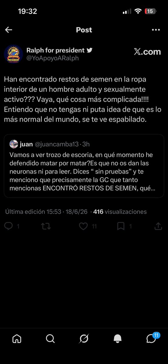 arialisima's tweet photo. Supongo que para vosotros, seres mononeuronales, tener zurraspa y semen solidificado en los gayumbos es normal si no estuvisteis en casa de vuestros papis ese día porque estabais ocupados violando niños :,( https://t.co/PfEQ3efn4R