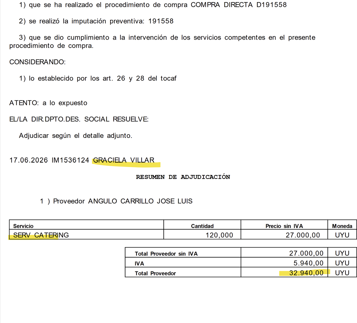 MartinFitz23506's tweet photo. CATERING 🥪: Los montevideanos pagaron $ 32.940 para SERVICIO DE CATERING para el Sector DESARROLLO SOCIAL de Graciela Villar de la Intendencia de Montevideo. https://t.co/JKh3h1MPc0