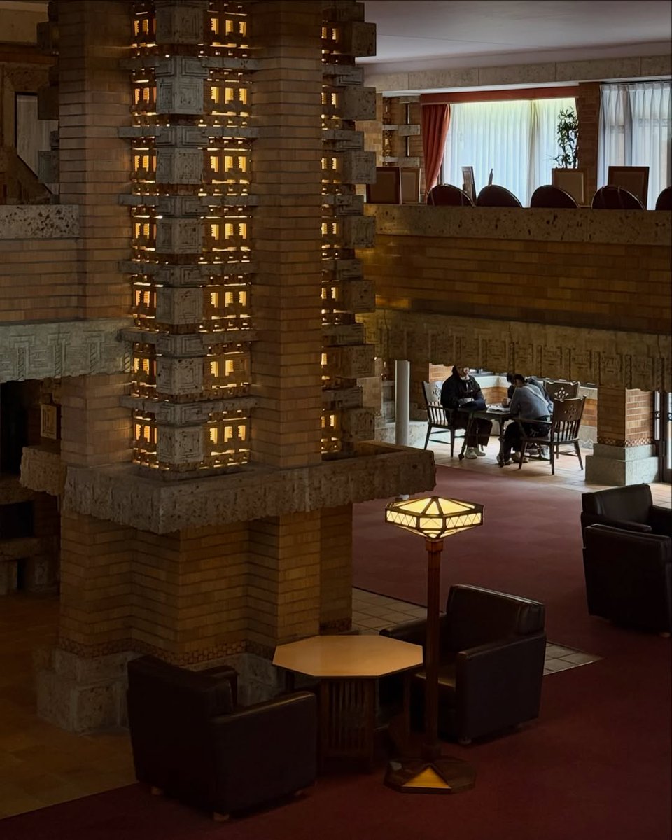 interiorsuckerr's tweet photo. 103 year old Frank Lloyd Wright Imperial Hotel lobby, Inuyama, Japan https://t.co/sDHEGlW70K