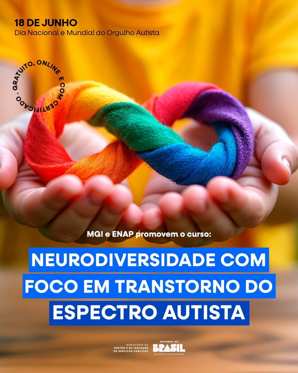 gestaogovbr's tweet photo. Neurodiversidade com foco em inclusão 💙

Neste curso gratuito , você vai conhecer a neurodiversidade no ambiente de trabalho, com foco no Transtorno do Espectro Autista (TEA).

👉 Acesse: https://t.co/K4bLVovVYD https://t.co/pN9i5T90fe