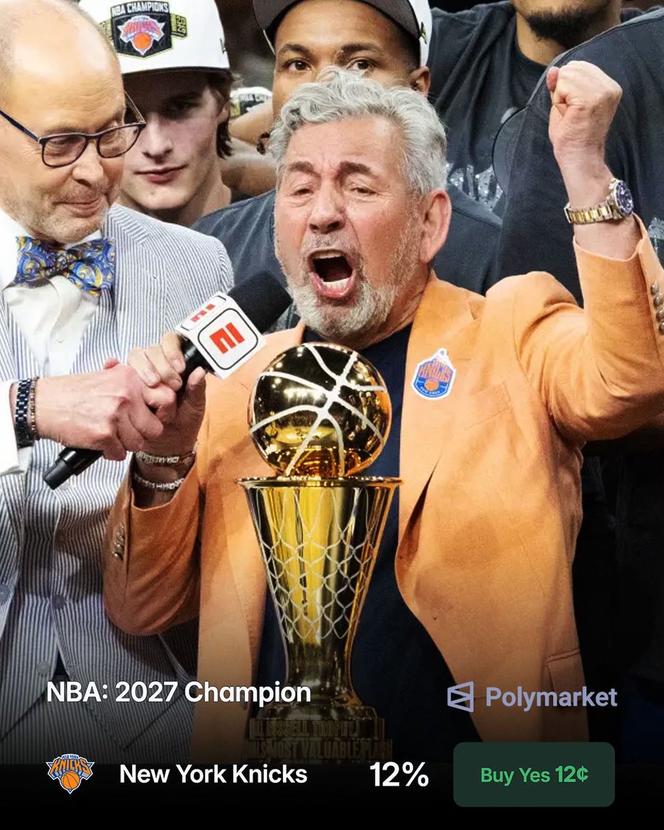 TheHoopCentral's tweet photo. James Dolan sounds like he will NOT bring back the entire Knicks championship team:

"I don't know if we'll be able to. We're willing to stretch, but there's certain things in the NBA that you'd have to be suicidal to do. One of them is the second apron." https://t.co/EFNuuyqhUC