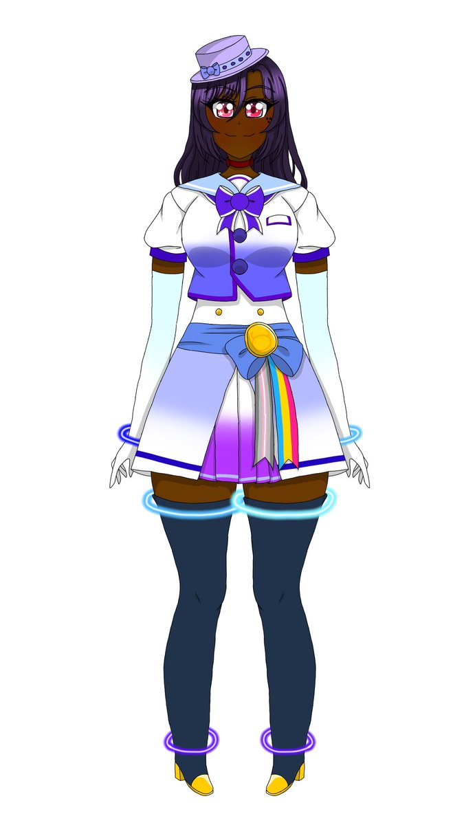 Sakuya_Taiyo's tweet photo. @MissLalaVT Hi Miss Lala! I’m Sakuya Taiyo, a star turned idol!

My design is heavily based on the costume design of Love Live and Bang Dream, as well as various space colors obviously https://t.co/UT2wib7qou