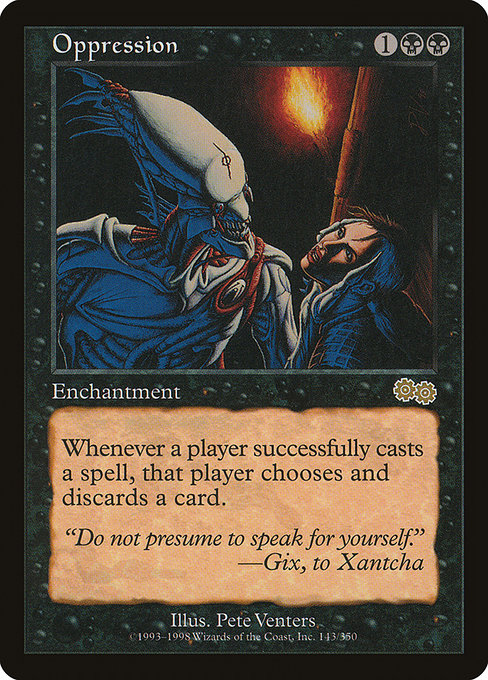CococonutGun's tweet photo. you can filter art on magic cards to trans women characters (of which there are like 4 in total) and half of them are this one woman being put in horrible situations https://t.co/9AgbJcmtMD