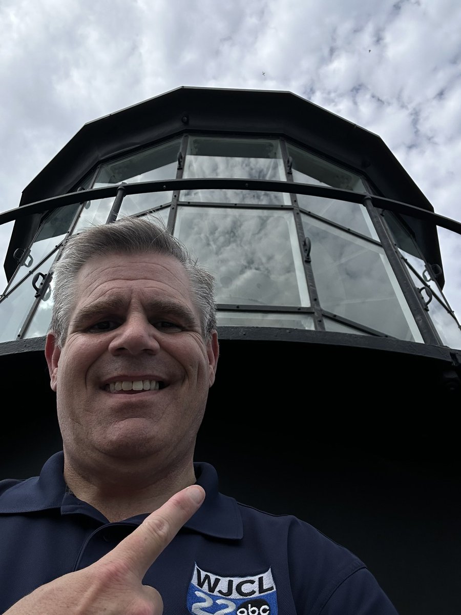 TheBigGuyWJCL's tweet photo. Gotta love Savannah and my job. 

One minute in the studio talking @CUREchildcancer - hour or so later, on top of the Tybee Island Lighthouse. 

Just another Thursday. https://t.co/tKmbAbdIeh