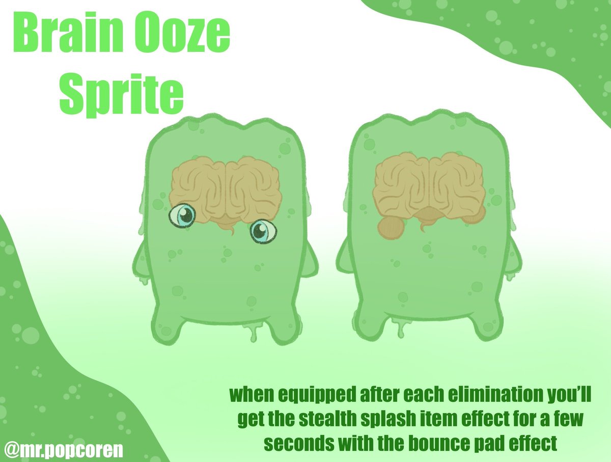 MrPopcoren's tweet photo. here are both of my #DesignASprite entries! 🧠🍽️
i added some of their powers that i think would fit them for fun!
goodluck everyone! https://t.co/EK6g1PY7nP