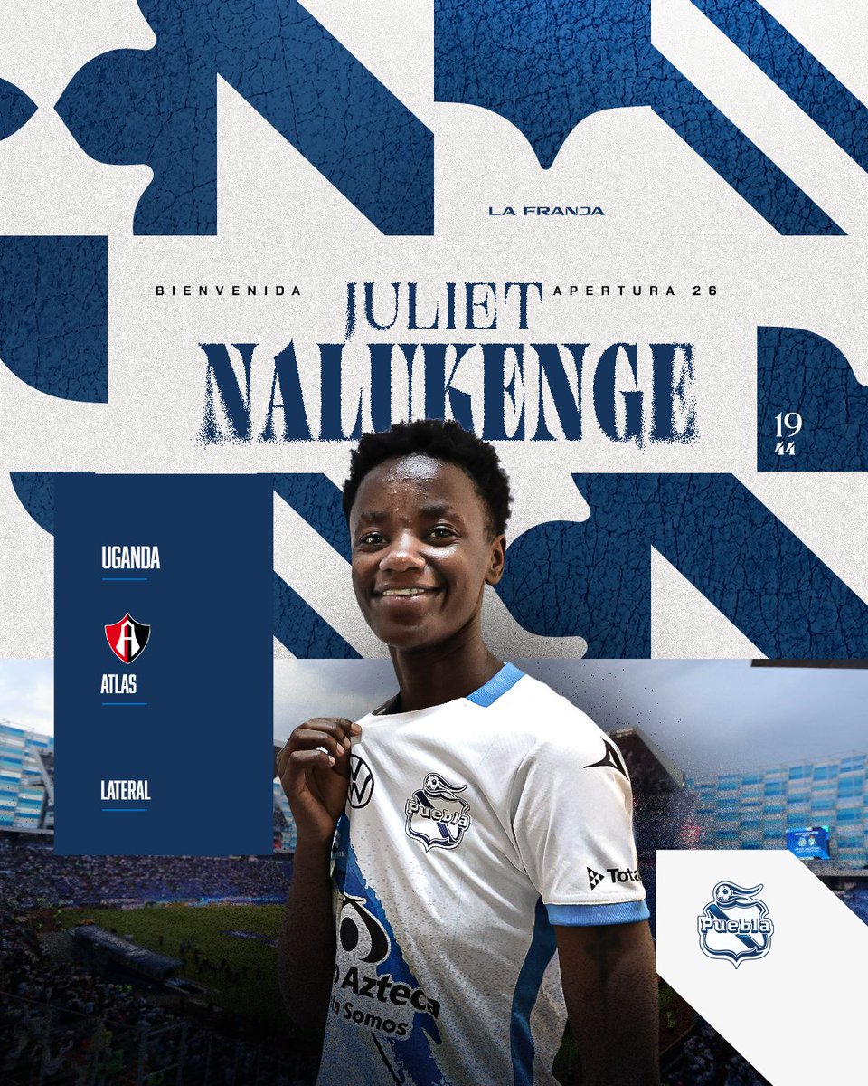 ClubPueblaFem's tweet photo. Velocidad y mucha intensidad al ataque es lo que aportará nuestra nueva Enfranjada que llega desde 🇺🇬🫡

Welcome Juliet Nalukenge! 🤙🏼💙 We’re so happy to have you in Puebla 🫶🏼

#LaFranjaNosUne🎽 https://t.co/vy7YSxZEjZ