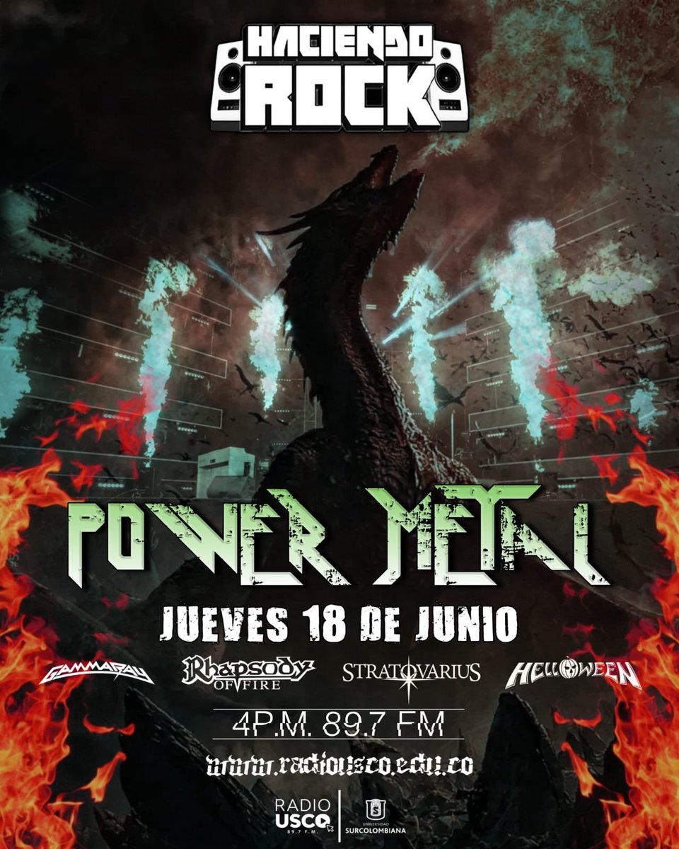 HaciendoRock's tweet photo. Tarde De Buenos Clásicos #Rock 🤘 Hoy #Jueves Desde Las 4 P.M. Hora De #Colombia 🇨🇴 #Haciendorock Con Los Mejores #Sonidos Del #PowerMetal @haciendorock En Los 89.7 F.M. Stereo 📻🎙️ https://t.co/tmLiyFPwT1 Y En La APP : Radio Usco . https://t.co/rwXGjNz2gK