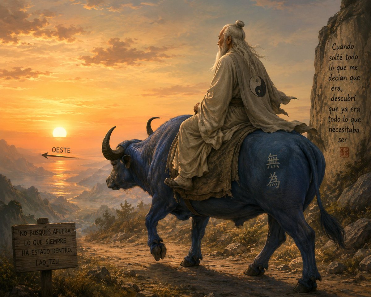 erneslin's tweet photo. Lao Tzu y el búfalo azul cabalgando al oeste, descubriendo que ya no necesitaba que nadie le diga quien es #taoismo #taoteking #poder_interior https://t.co/hLYiz1kAfQ