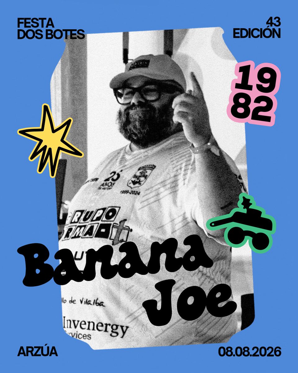 festadosbotes's tweet photo. E pechamos o cartel con… 🧨

Pájara Boba 🦜
Banana Joe 🍌
@festicultores 🚜
@ThePetuniasBand 

Agora xa estamos todas, só faltades vós para encher Arzúa de baile, festa e bo rollo. 🙌🏽🫂 

E si, todo de balde, porque o ocio ten que ser accesible para todos e impulsar o rural 🆓 https://t.co/zSK6KA2rc5