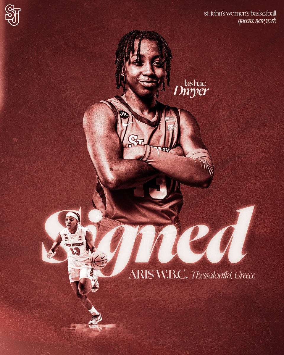 StJohnsWBB's tweet photo. Congrats to @sd_loading for signing her second pro contract with @ARISAC_Official ! 👏
📰 https://t.co/zJK8o6HfYt
#RedStorm | #ProJohnnies https://t.co/dN9Sh7BnHA