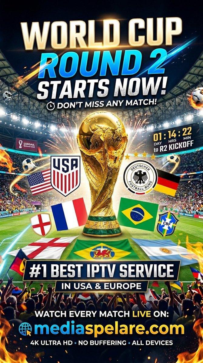emmaak19's tweet photo. 🚨 Round 2 starts now ! 
🚧 Don't miss any match 
Get your subscription on : 
https://t.co/shcKVEXYcw
Best #iptv service 
For sports, movies, tv shows, live channels, and more 🤯
#worldcup #england #france #argentina #spain #brazil #portugal #morocco #netherlands #sweden #norway https://t.co/UMhnOJneTR