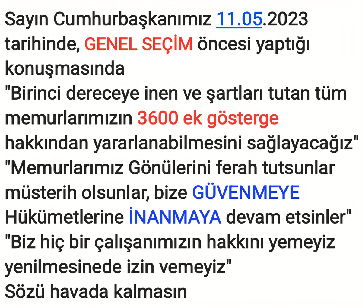 SedatOnalsedat's tweet photo. @isikhanvedat GENEL SEÇİM VAADİNİZİ TUTUN
#BirinciDereceye3600 Ek Gösterge ADALETİ SAĞLAYIN
Yeni SEÇİM BEKLEMEYİN
GÜVENME İNANMAYI BİTİRMEYİN
@RTErdogan
@dbdevletbahceli
@_cevdetyilmaz
@eczozgurozel
@MDervisogluTR
@memetsimsek
@MKalayci42
@PrfDrFilizKilic
@_aliyalcin_
@tcbestepe
@vedatbilgn https://t.co/21hgnyas1y