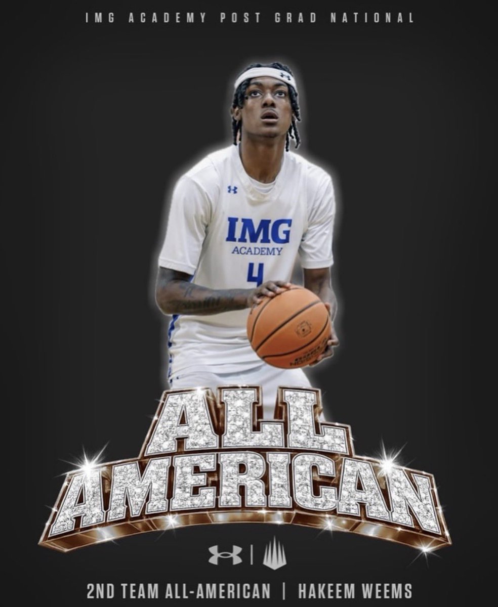 DanT0rres's tweet photo. In the 2025-2026 season IMG Academy Post Grad National had 3 All Americans. Hakeem Weems (University of Georgia), Landyn Colyer (Middle Tennessee), and Trent Alston-Egbiremolen (Siena) https://t.co/Fc5V3JVnof
