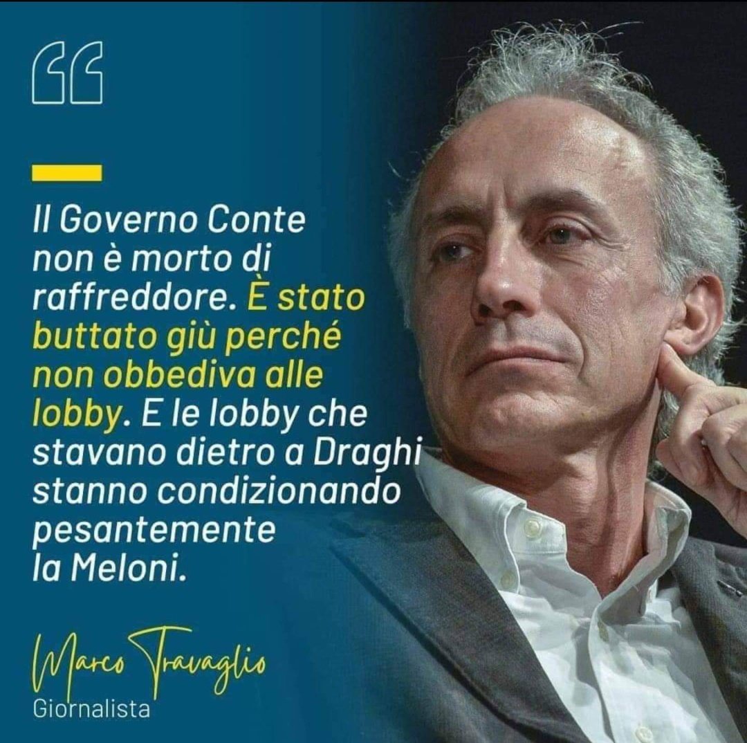 OrNella645587's tweet photo. @GiuseppeConteIT Ha ragione Travaglio https://t.co/TYjY3SLDuX
