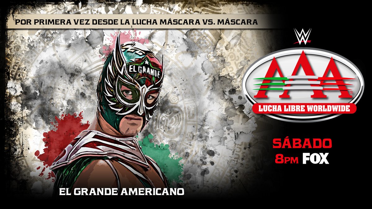wweespanol's tweet photo. El Grande Americano regresará a México para festejar su victoria en la lucha máscara contra máscara este sábado en AAA ✌️😎🇲🇽

📺 8PM México y Latinoamérica por Fox y Fox One
🌎 10e/7p en Facebook y YouTube https://t.co/B5NQpjXQgR
