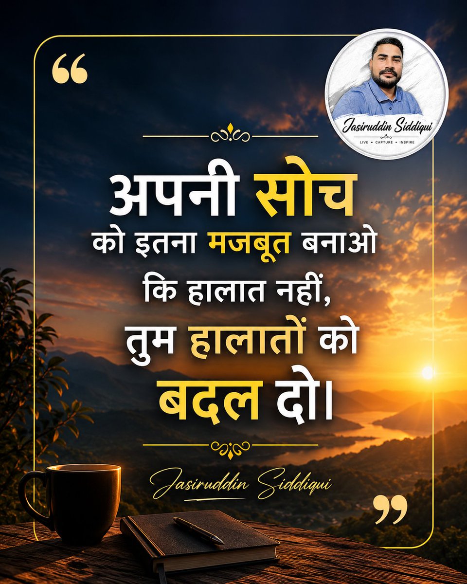 JasiruddinSidd's tweet photo. अपनी सोच को इतना मज़बूत बनाओ....
#maturità2026 #DondeEstanLosNiñosHaitianos #17Junio #szpitalpołudniowy #motivational https://t.co/WdsQs6KOzm