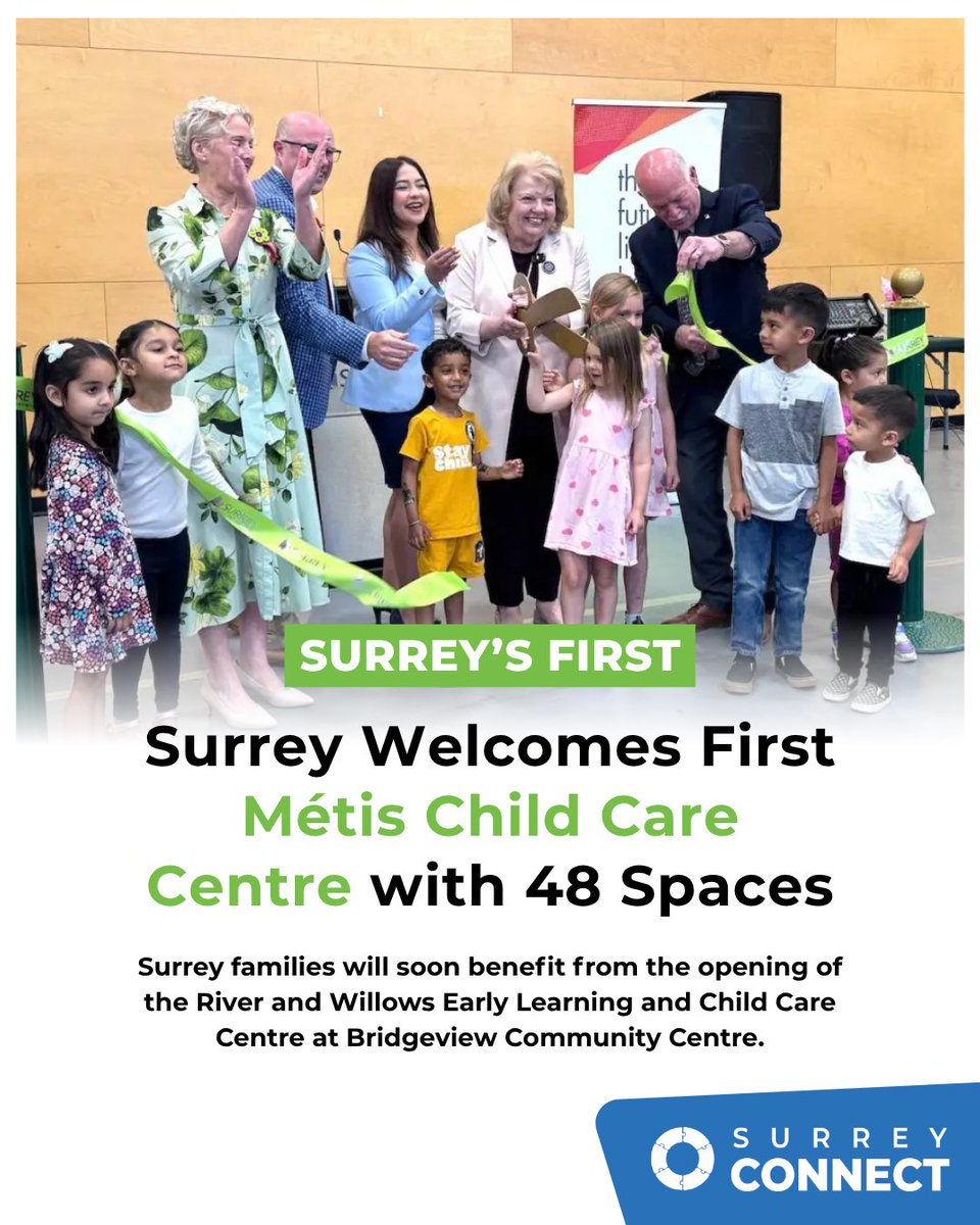 surreyconnect_'s tweet photo. 👶🏽 Surrey’s first Métis-operated child care facility is opening this summer at Bridgeview Community Centre.

Supported by $237,800 through the ChildCareBC New Spaces Fund and $900,000 from the UBCM Community Child Care Space Creation Program. https://t.co/MvN1Sg7ErN