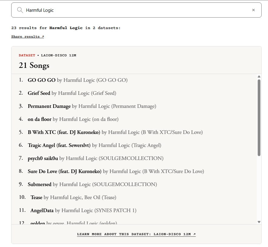 Harmful_Logic's tweet photo. glad to know im doing the world a favour by polluting AI music training databases with poorly mixed songs. im doing my part 💪 https://t.co/RnDtWPuizI