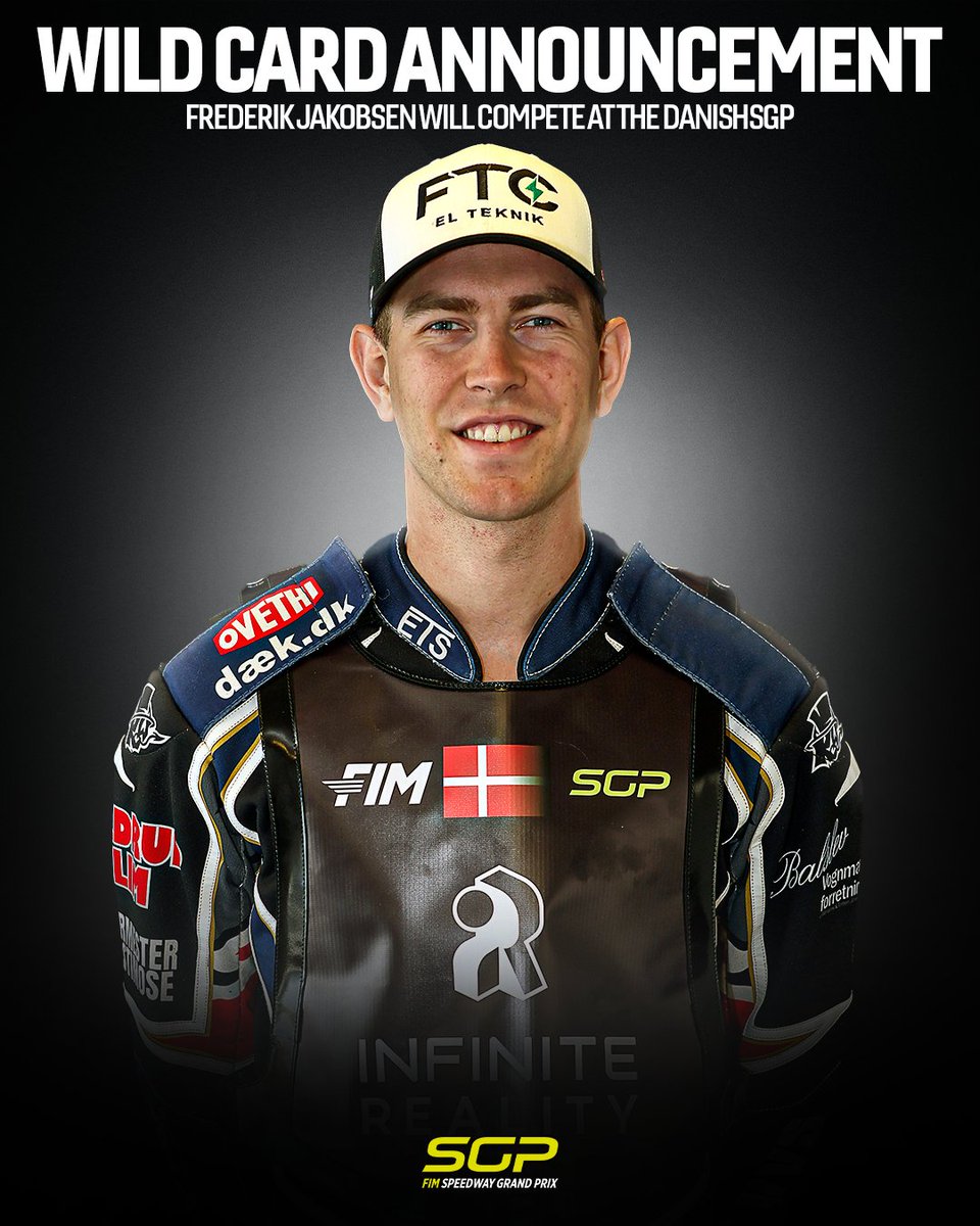 SpeedwayGP's tweet photo. Fredrik Jakobsen has been confirmed as the wild card for the #DanishSGP 💪

Read more 👉 https://t.co/o7UlTqkFol

#SGP https://t.co/QWv7ujmFeA