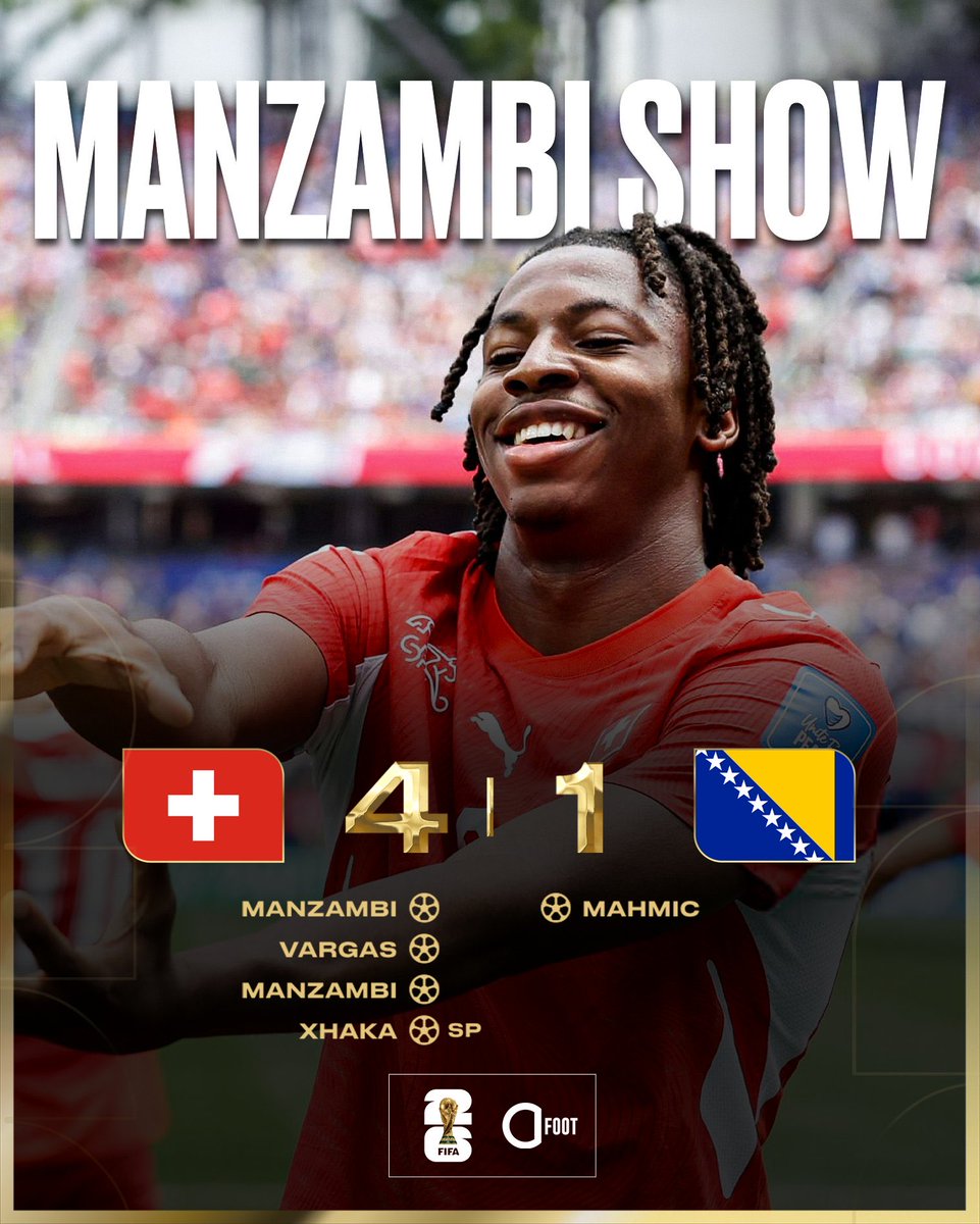 goalzoom's tweet photo. • منتخب #سويسرا يقسو على #البوسنة_والهرسك برباعية مقابل هدف في #كأس_العالم_2026 🏆 https://t.co/aICnxmUQRq