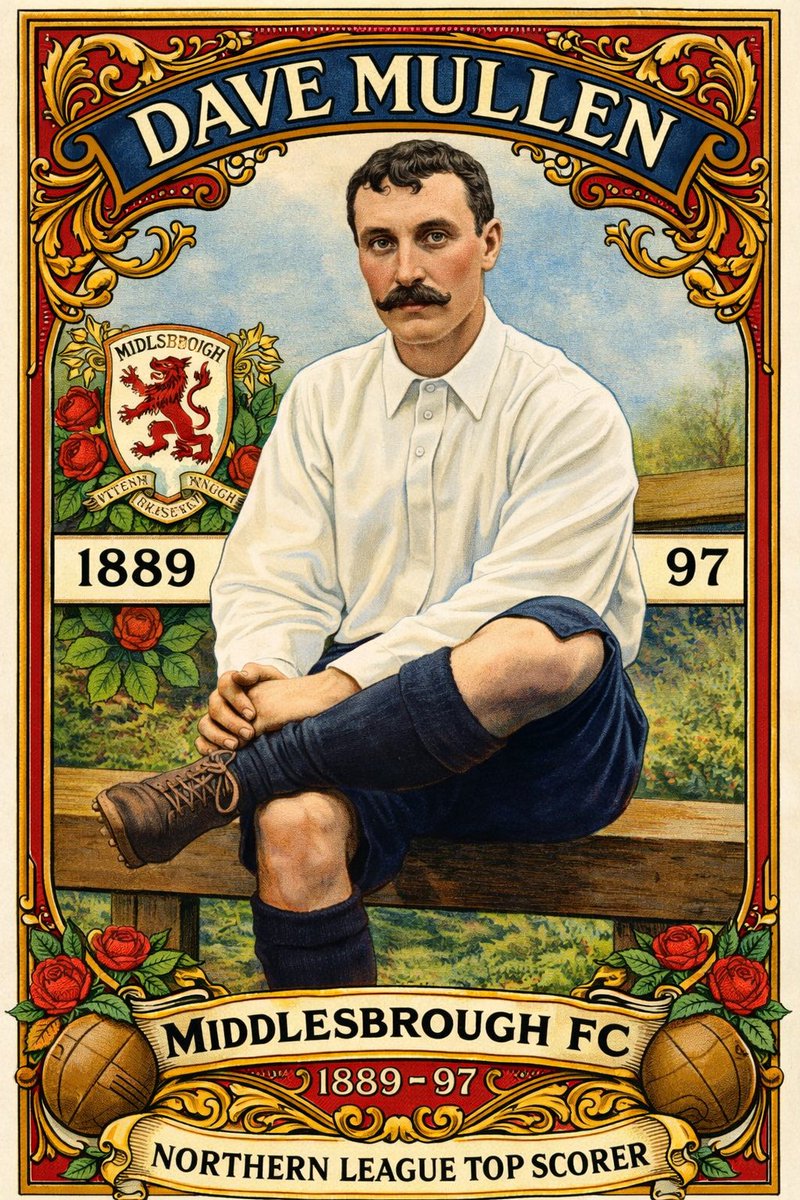 VictorianBoro's tweet photo. Forgotten #Boro hero: 
Dave Mullen 
#Boro’s top scorer in the Northern League years before joining the Football League in 1899. 

Book underway about Boro’s pre-League history, 1876-99
Ironopolis and all that! https://t.co/bEAjw767Iw