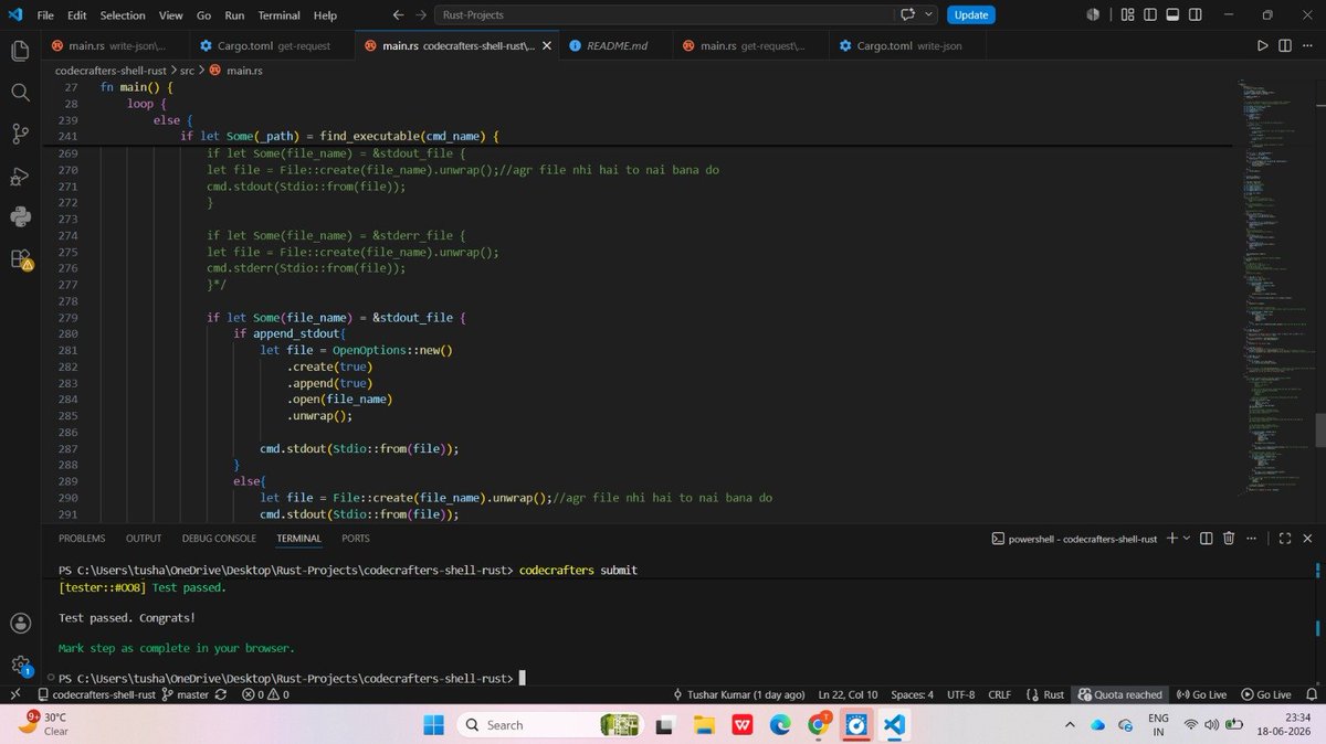 Tushar_434's tweet photo. Late night debugging.
Building my own shell using codecrafter platform. @codecraftersio 
@rustaceans_rs 
https://t.co/AKHz4Hyt0j
@_HerDAO https://t.co/qIW4c2Ma9R