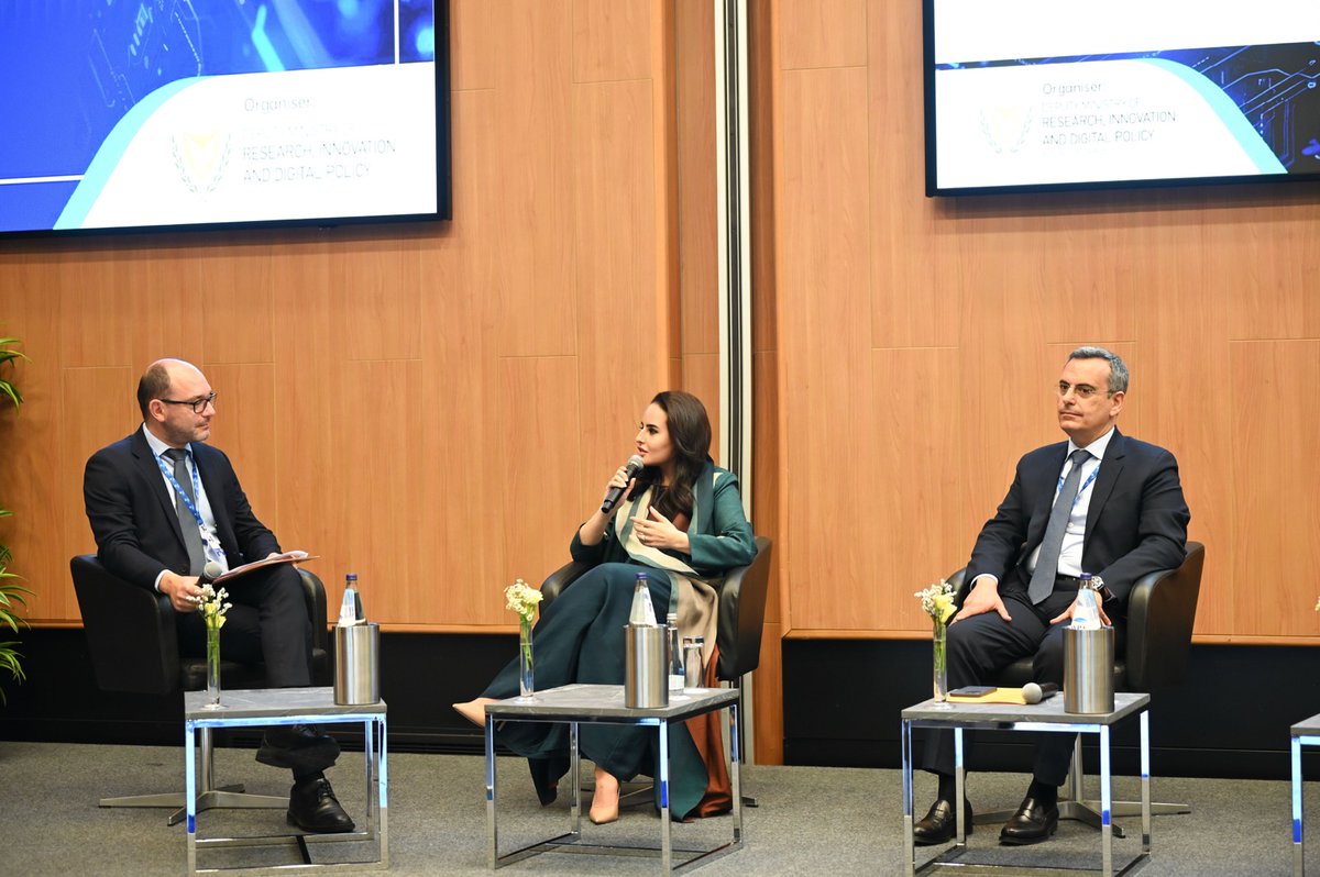 Dalyahya's tweet photo. Digital prosperity cannot be achieved in isolation. It depends on our ability to work together. 

That was my main message at Cyprus' "Shaping the Next Digital Frontier" Conference. 

Today, around three-quarters of the world is online, yet only 4% of people in low-income countries have access to 5G, compared to 84% in high-income economies. 

At @dcorg, we believe the answer is greater cooperation. #Cyprus itself, at the crossroads of Europe, the Mediterranean, and the Middle East, demonstrates the value of cooperation serving as a bridge between regions, ideas, and opportunities. 

Let us work together to ensure the benefits of the digital economy reach everyone, everywhere. 

My sincere thanks to Evgenios Evgeniou for the engaging conversation and to George Tziortzis for the excellent moderation. 

@InvestCyprus

#DigitalProsperity4All