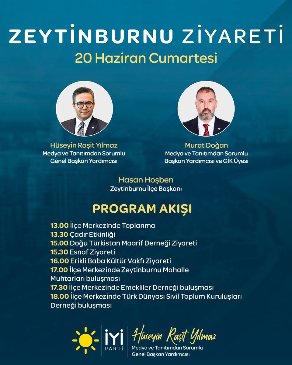 HuseyinRasit's tweet photo. Yarın Beyoğlu’nda, Cumartesi Zeytinburnu’ndayız. Teşkilatımızla birlikte sokaklarda, caddelerde, meydanlardayız. https://t.co/umYGZSeeOw