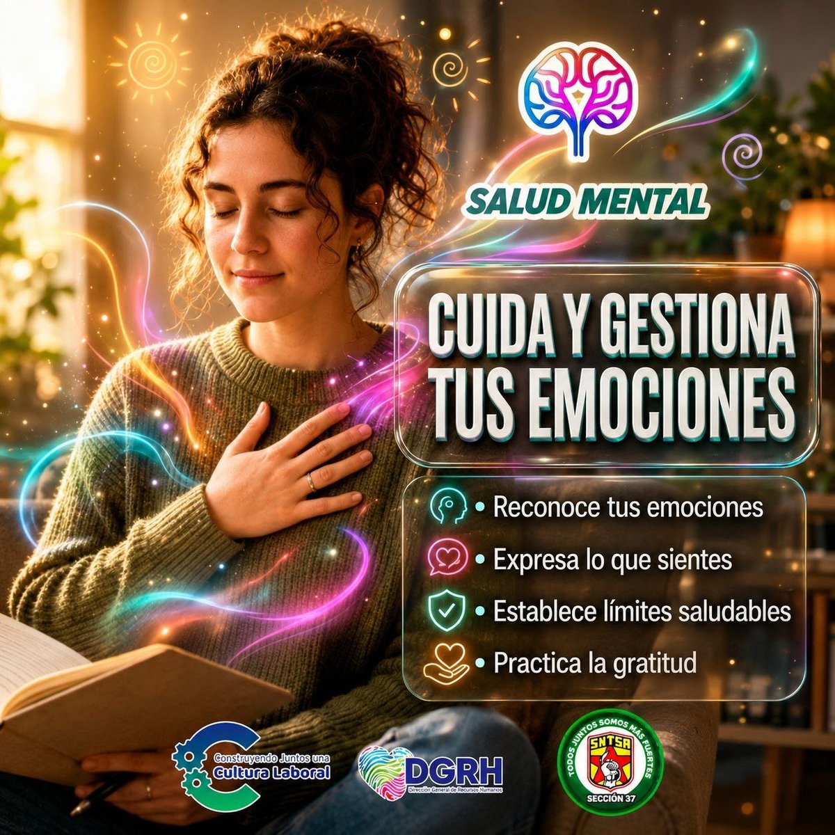 sntsa_37's tweet photo. Hablar de salud mental no es debilidad; es prevención, autocuidado y responsabilidad colectiva. Reconocer emociones, expresar lo que sentimos y poner límites también construye una cultura laboral más humana.

#SaludMental #CulturaLaboral #DGRH https://t.co/cgGMF1PdJM