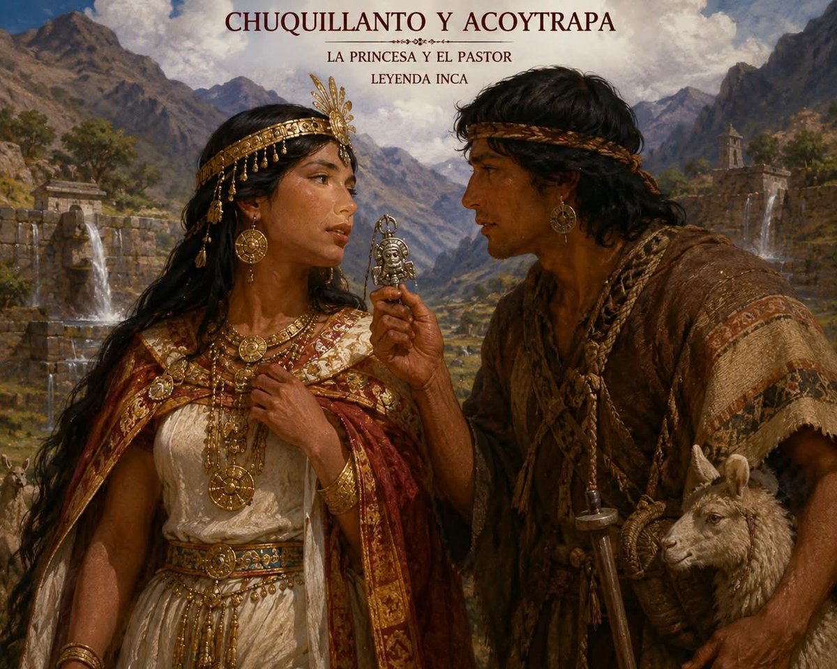 EDICIONESREGION's tweet photo. ¿Quién fue realmente Chuquillanto?

Las crónicas coloniales cuentan la historia de una misteriosa ñusta inca vinculada al inca Huáscar. Su nombre era Chuquillanto, una mujer noble cuya historia mezcla amor, magia, agua y transformación.

Según el cronista Martín de Murúa, un humilde pastor llamado Acoytrapa se enamoró de ella.
La leyenda dice que poseía un misterioso amuleto conocido como el "tirado de plata", capaz de despertar la atención y el afecto de la princesa.

Pero el misterio no termina allí.

Chuquillanto aparece asociada a cuatro manantiales orientados hacia los cuatro puntos cardinales.
Algunas interpretaciones sugieren que estas fuentes simbolizaban sus lágrimas y su sufrimiento por amor, convirtiéndose en lugares cargados de significado ritual.

Siglos después, Felipe Guamán Poma de Ayala la menciona como esposa de Huáscar y afirma que terminó convertida en piedra, un destino que recuerda las antiguas huacas y seres sagrados de la tradición andina.

¿Fue una reina histórica? ¿Una leyenda relacionada con el culto al agua?
¿O el recuerdo de una antigua deidad andina?

La historia de Chuquillanto continúa siendo uno de los grandes misterios del mundo inca.

Fuentes: • Martín de Murúa – Historia General del Perú. • Felipe Guamán Poma de Ayala – Nueva corónica y buen gobierno. • Federico Kauffmann Doig – Magia Sexual en el Antiguo Perú.

Qusqueando
