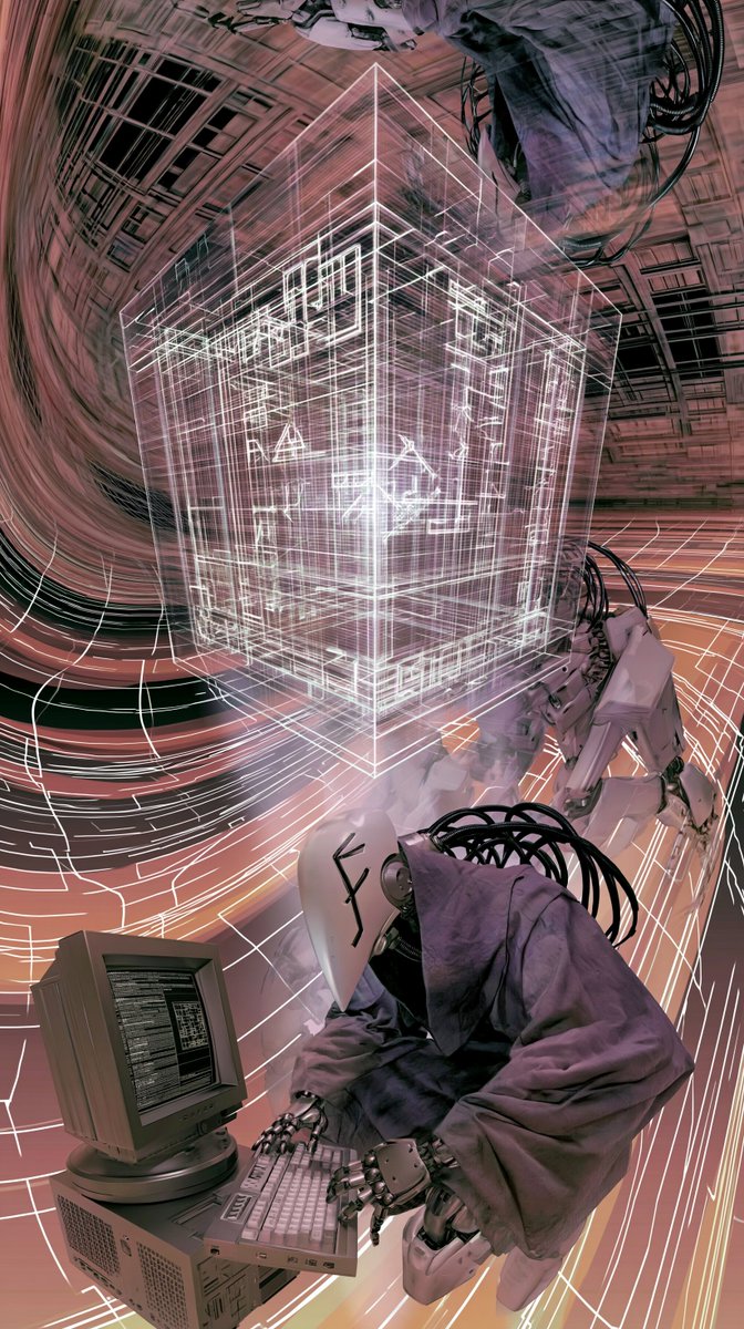 supernalmystic's tweet photo. In the far future where man and machine merge, the value and strength of a hacker lies beyond comprehension.

The cyber cypher cult awaits you

become liberated https://t.co/sJ01rMZ4lh