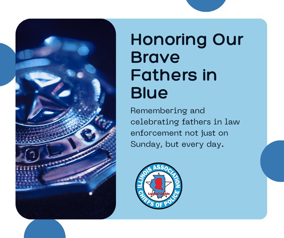 ILPoliceChiefs's tweet photo. Thank you to all the amazing dads, father figures, and mentors out there!

Whether you wear a tie or a badge, know that you are a hero to so many. 👔👮‍♂️💙

#FathersDay #DadsinBlue #Illinois #ILACP #LawEnforcement https://t.co/V4o97RkhKQ