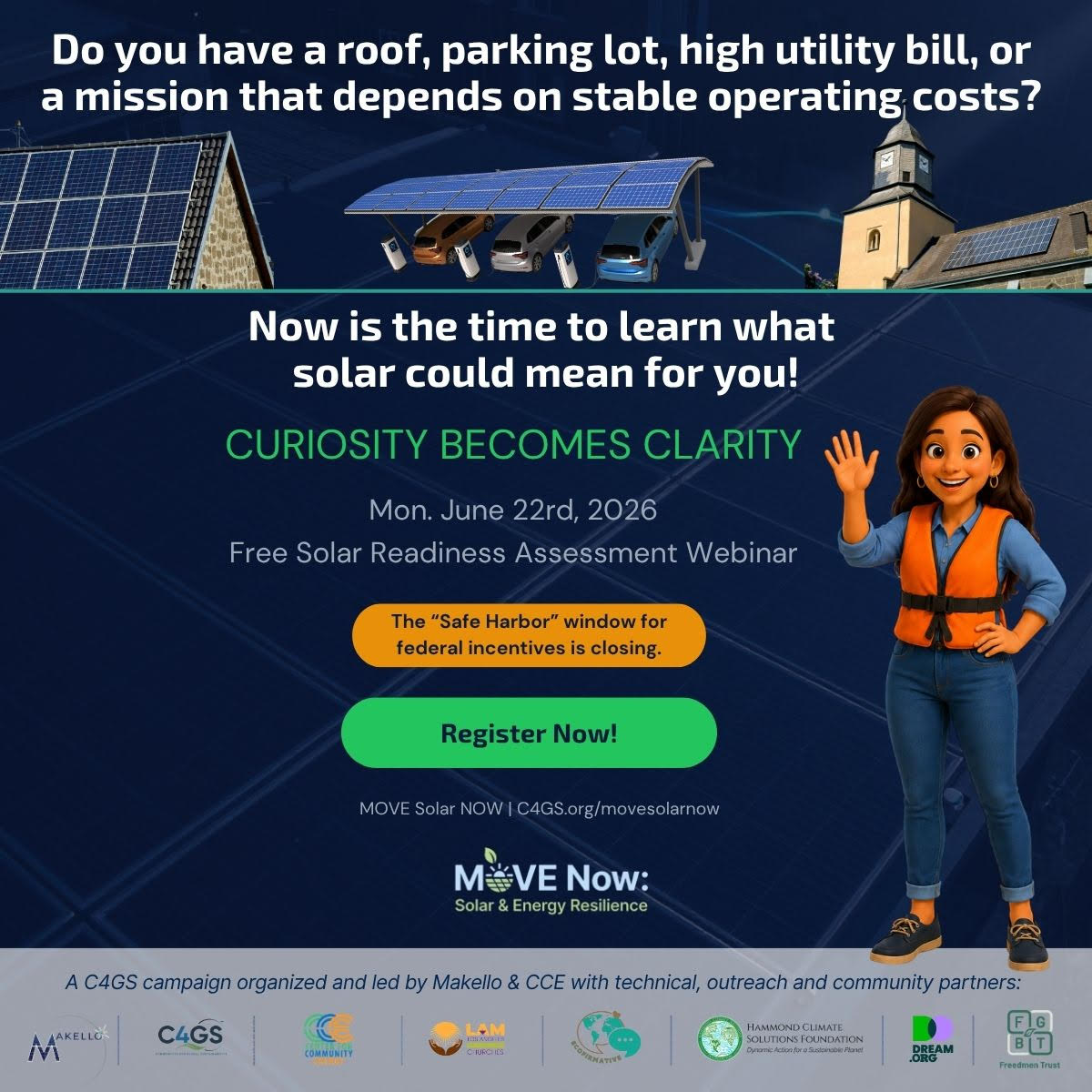 MakelloEnergy's tweet photo. Join us on Monday, June 22nd for a FREE solar readiness webinar! Register at the link below to learn how you can benefit from federal solar incentives.

https://t.co/DIFAWg4nC1 https://t.co/fSqSb8koMV