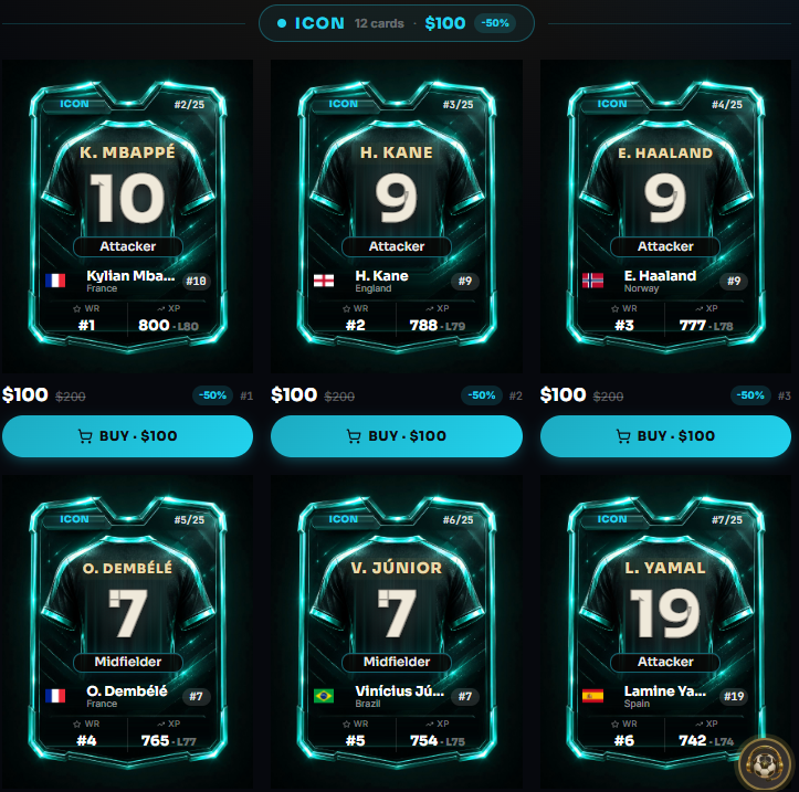 go_treble's tweet photo. Flat 50% discount on ICON players. grab when you can. 
supply vs demand 
https://t.co/GeMHgOiHT7
$TREBLE your way into the tournament and win 1000s of USDC every day. https://t.co/MTGjWiSFtD