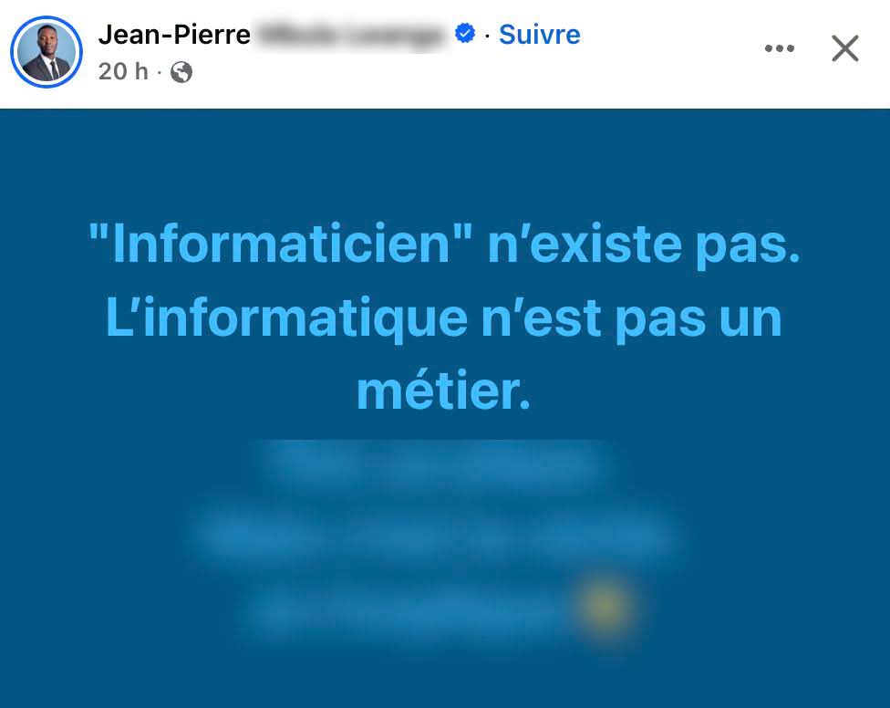 NickNduelo's tweet photo. Arrêtons d'englober des dizaines de professions cruciales et radicalement différentes sous une seule étiquette obsolète.

​Aujourd'hui, la réalité du secteur repose sur des spécialisations ultra-précises.

​#Tech #Informatique #MetiersDuWeb https://t.co/T2K1K0mNjt
