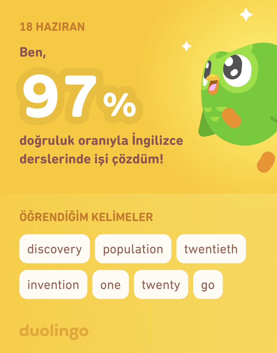 YavuzAbo's tweet photo. Duolingo'da İngilizce öğreniyorum! Duolingo hem etkili hem eğlenceli hem de ücretsiz. https://t.co/TSQnmGxy5Z