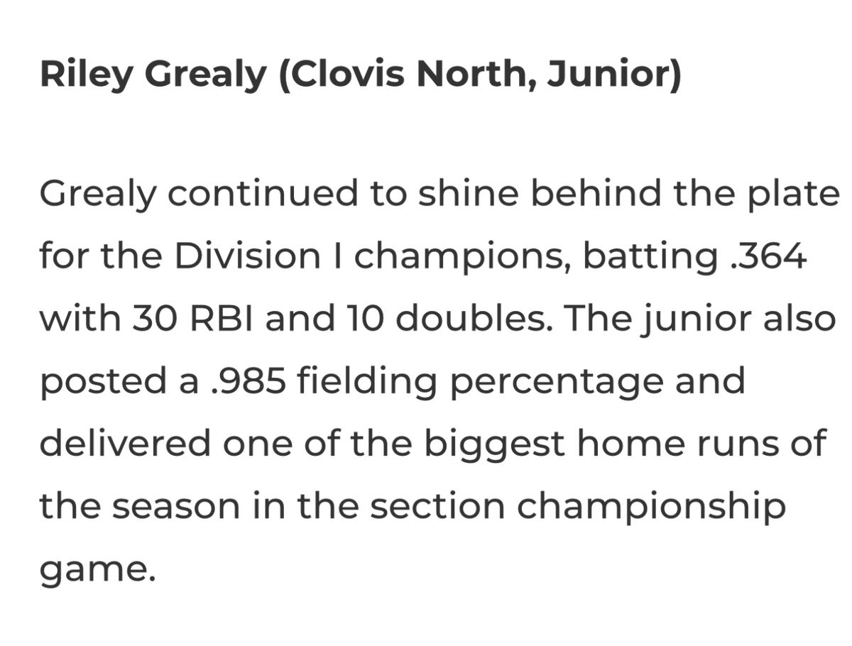 rileygrealy's tweet photo. Thank you @westcoastpreps_ for selecting me to First Team All Central Valley! Thank you to my coaches and teammates for always pushing me to be better. Looking forward to what's ahead! https://t.co/qkVLjgbI5N