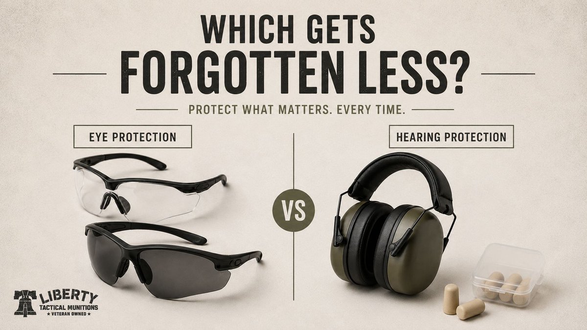 LTMunitions's tweet photo. What gets forgotten less often: eye protection or hearing protection?
#LibertyTacticalMunitions #TacticalGear #GearSetup #Preparedness #VeteranOwned #TexasBased #BuiltOnTrust #StandardsDriven https://t.co/E1N3JLbfLb