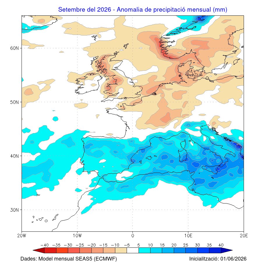 mauri_francesc's tweet photo. Previsió estacional per agost i setembre, amb BAIXA fiabilitat. Broc gros!
Evidentment, la de curt termini seria la fiable.
Precipitacions superiors a les habituals agost i generals el setembre 🌩️al Mediterrani.
Calor i sequera més al nord.
D'un extrem a un altre! https://t.co/8jdgmadZlr