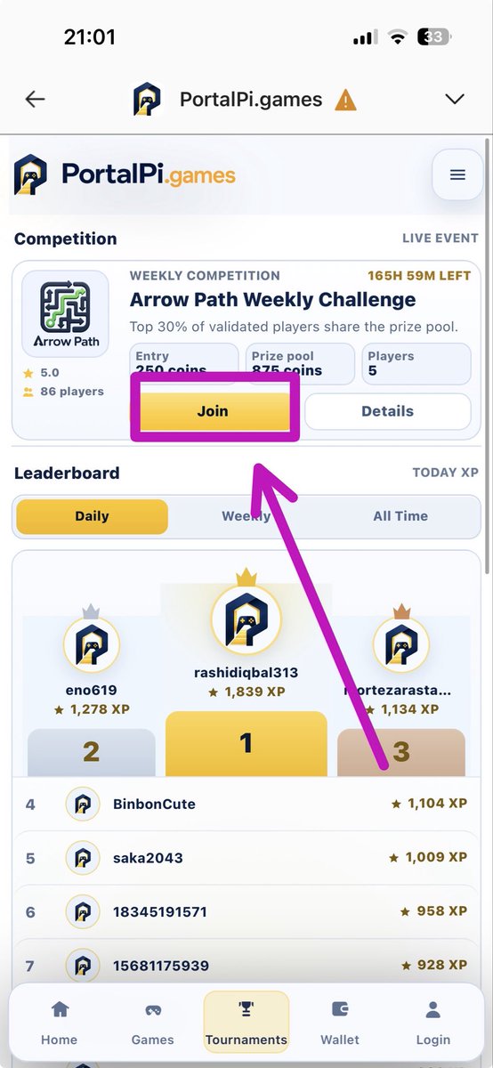 PortalPi_com's tweet photo. 🚀 The first competition is now LIVE on https://t.co/yGA0Ge1lY0!

Think you’ve got what it takes to master the arrow maze? 🧩

🏆 Arrow Path Weekly Challenge
🎮 Play Arrow Path and achieve your highest validated score.
👥 Top players will share the rewards.
⏳ Competition ends in 7 days.

Every run is a chance to improve your score and climb the leaderboard. Only your best validated score counts, so keep pushing higher!

🔥 Join the first https://t.co/yGA0Ge1lY0 tournament and become one of the platform’s first champions.

🌐 https://t.co/GAK9sMqoVb

#PortalPiGames #PiNetwork #Gaming #Tournament #Leaderboard #PlayToEarn #ArrowPath #PuzzleGame #WebGaming #PiApps