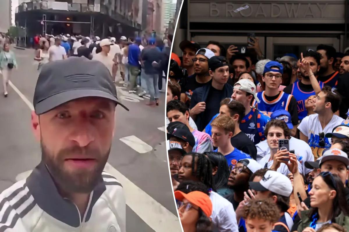 nypost's tweet photo. German soccer star Thomas Muller marvels at 'massive' crowd during Knicks parade https://t.co/PgXYlEoOEy https://t.co/f8Ug18UU1L
