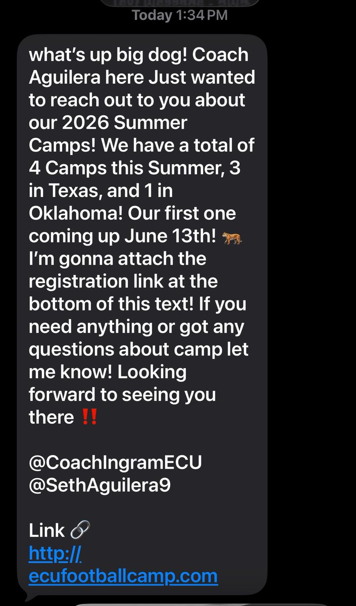 goingd1mario's tweet photo. blessed to receive a @ECUTigersFB camp invite from @SethAguilera9 i will most definitely be attending!!!

@Coach_Guap 
@CoachXG 
@coach_pat84 
@rohawksfootball 
@CoachZim_Fresh https://t.co/HVfFkVOu2Q