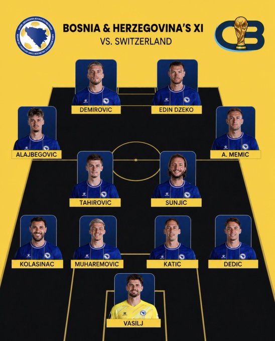 FTPitchPerfect's tweet photo. The World Cup clash between Switzerland and Bosnia &amp; Herzegovina is officially underway in LA! Both teams are feeling each other out in the opening minutes, locked at 0-0.

#WorldCup2026 #SUIBIH #Switzerland #Bosnia https://t.co/lK2j54kGwb