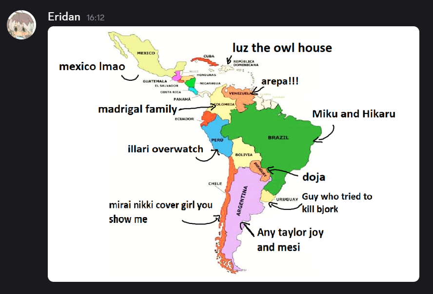 FranYaoi's tweet photo. Le pedi a un amigo gringo que me diga que conoce de cada pais latino soy lagrimas https://t.co/HWiGPKvQ2p