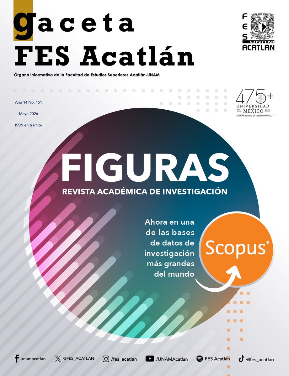 revistafiguras's tweet photo. Divulgación del conocimiento a nivel internacional.

Tras 8 meses, alcanzamos un logro sin precedentes para la FES Acatlán al formar parte de la base de datos más importante y rigurosa a nivel global: Scopus. https://t.co/3H8UomlTk1