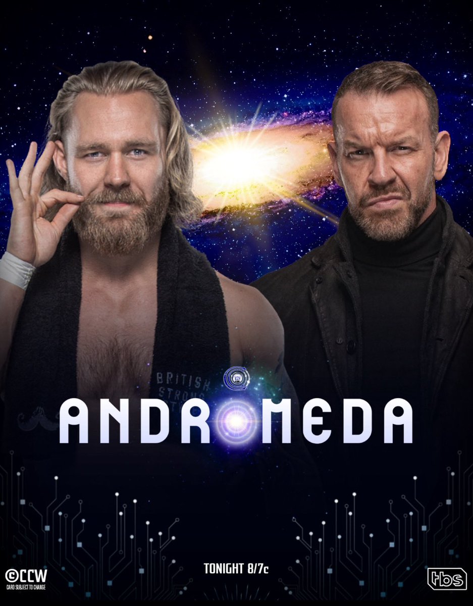 CCWEfed_'s tweet photo. This Saturday on CCW Andromeda 
Live from Columbus, Ohio

Tyler Bate 💪🏻 (@spltmilks ) looks to continue his journey to the top of CCW as he takes on Christian Cage 🇨🇦 (@bladedchrome ) !

Can Bate inch closer to his goal or will it all crumble ? 👀 https://t.co/zeMg1RTi51