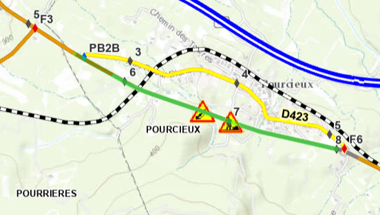 RouteVar's tweet photo. Suite à un accident grave impliquant une moto et deux VL, la circulation est actuellement coupée sur la RD N7 commune de Pourcieux. Une déviation est en place par la RD 423 à travers le village. https://t.co/umLfVDrQR7